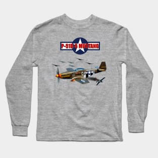 The Legendary P51D 5 Mustang Aircraft motormaniac Long Sleeve T-Shirt